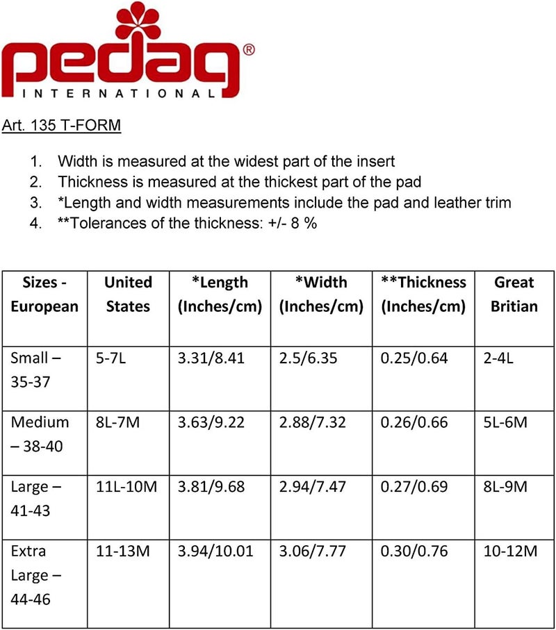 Pedag T-Form Metatarsal Foot Pads for Pain Relief - Anatomically Correct, Vegetable Tan Leather, Self Adhesive, White, Size Small (W 5-7) - Image 5